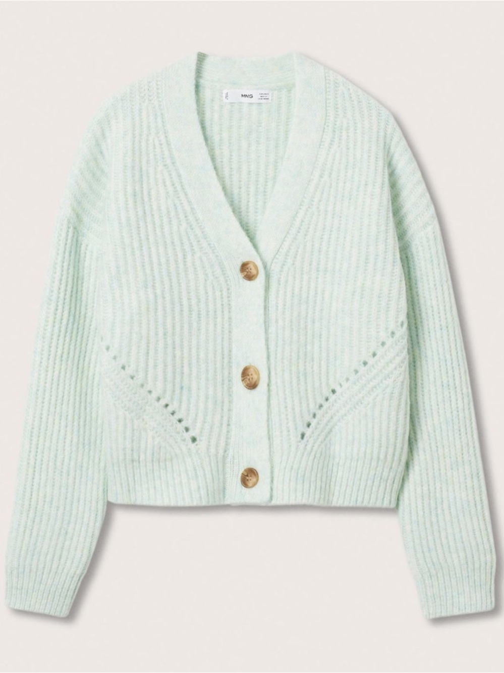 MANGO WOMENS ANTONIA CARDIGAN SWEATER GREEN LARGE